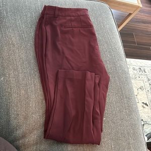 12P Lands End Ponte Ankle Pant work slacks: burgundy/Merlot